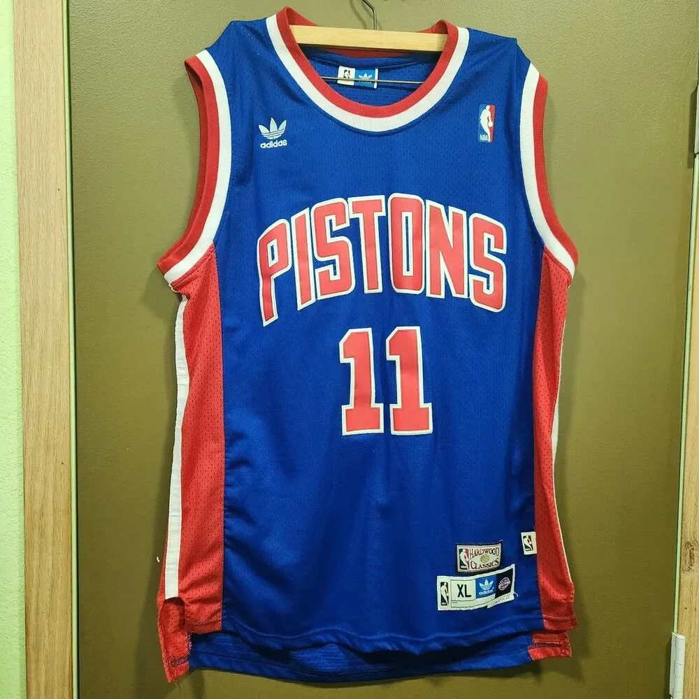 Hardwood Classics Adidas Detroit Pistons Isaiah Thomas Jersey Mens XL Length +2